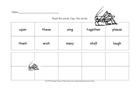 read  words copy  words worksheet  st  grade lesson