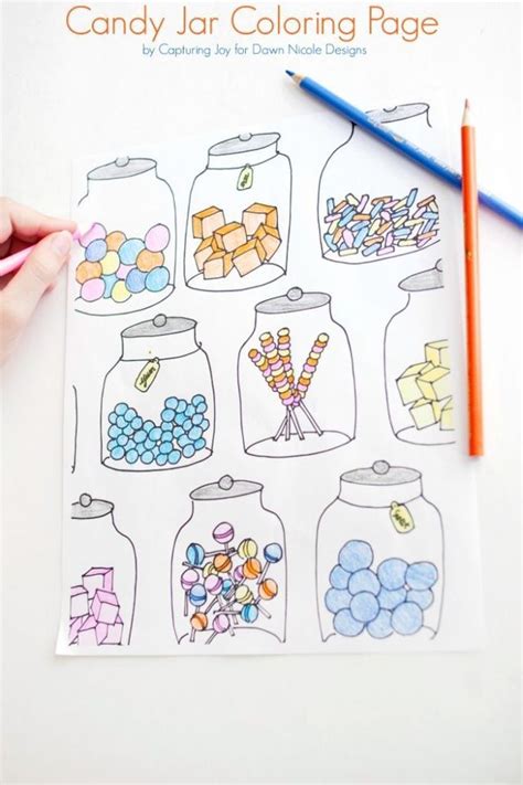 candy jar coloring page dawn nicole  printables bloglovin