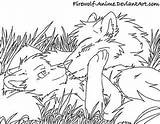 Firewolf Wolf Lineart sketch template