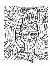Mosaics Coloriages Vitraux Complexes Colorier sketch template
