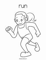 Coloring Run Running Pages Girl Worksheet Drawing Outline Cartoon Twistynoodle Girls Little Print Sports Sketch sketch template