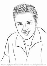 Elvis Drawing Presley Draw Step Line Singers Cartoon Getdrawings Learn Sartorius Jacob sketch template