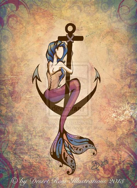 Mermaid Anchor By Dreadpiratebri On Deviantart Mermaid Tattoos