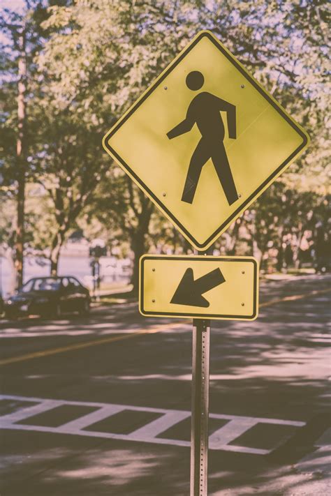 pedestrian crossing sign  stock photo public domain pictures