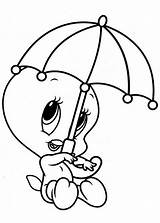 Coloring Pages Tweety Looney Baby Bird Umbrella Sylvester Toons Tunes Christmas Printable Getcolorings Halloween Comments Clipartmag Drawings Popular Excellent Coloringhome sketch template