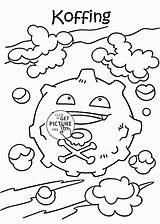 Coloring Pokemon Pages Koffing Wuppsy Kids sketch template