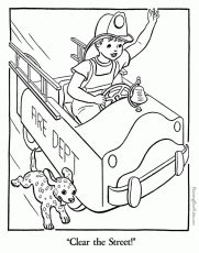 fire truck fireman  dog printable coloring page coloring fire