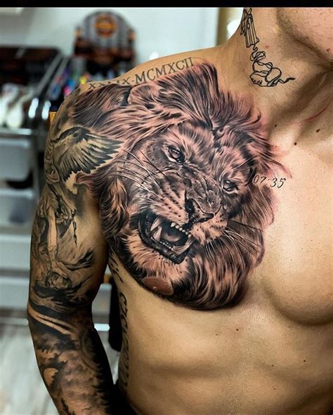 Lion Chest Tattoos 56 Best Chest Tattoos For Guys Chest Tattoo Men