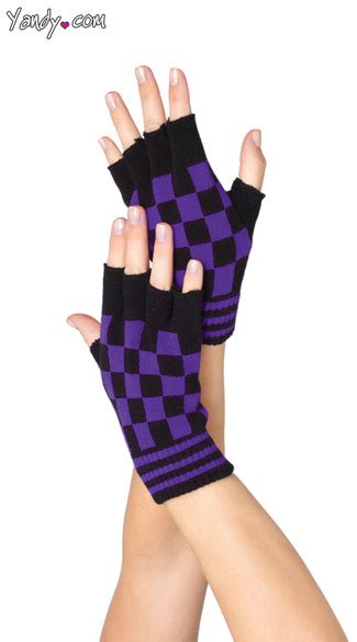 acrylic checkerboard fingerless gloves 80 s costume costume