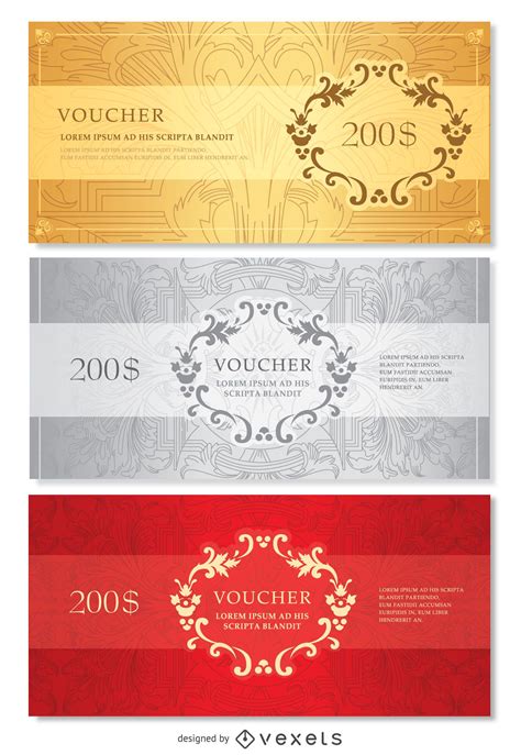 voucher template vector