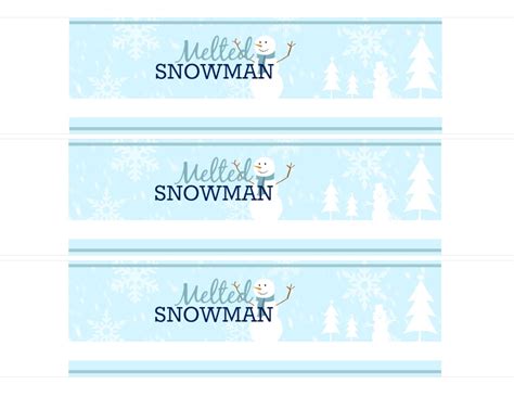 printable melted snowman water bottle labels easy diy