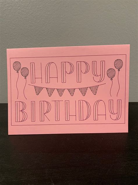 happy birthday card  envelope blank  etsy