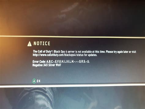 connection problem bo4 xbox anyone experienced this codzombies