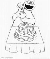 Sesame Coloring Pages Street Cookie Monster Print Printable Decorating Cake Look Other sketch template