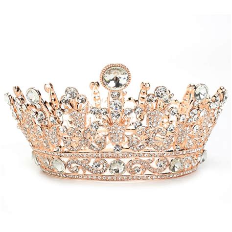 buy romantic gold queen tiara crown full  crystal