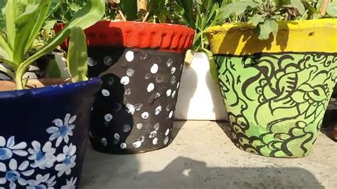 colour  plant pots youtube