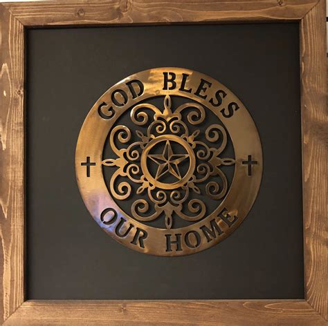god bless  home wall badge jdh iron designs