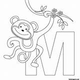 Letter Monkey Printable Alphabet Coloring Pages Kids Animal Print Sheets Letters Choose Board Worksheet Preschool sketch template