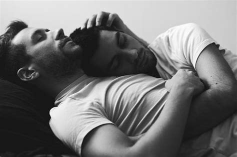 Gay Couple Cuddle Hug Inspo Pinterest Sleep