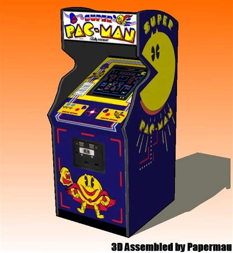 Papermau 1982`s Super Pac Man Arcade Machine Paper Model