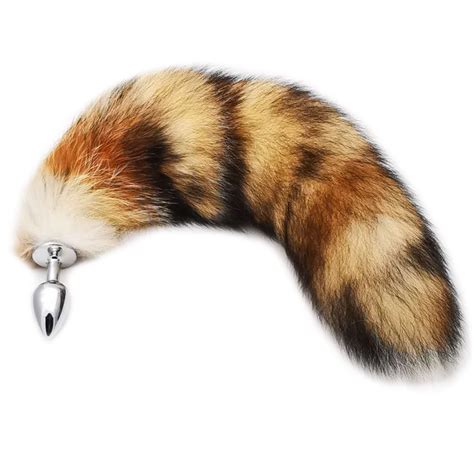 sex toy real fox fur tail anal plug for woman cosplay