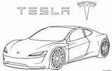 Tesla Roadster Colorear Sketsa Colouring Voiture Cybertruck Sheet sketch template