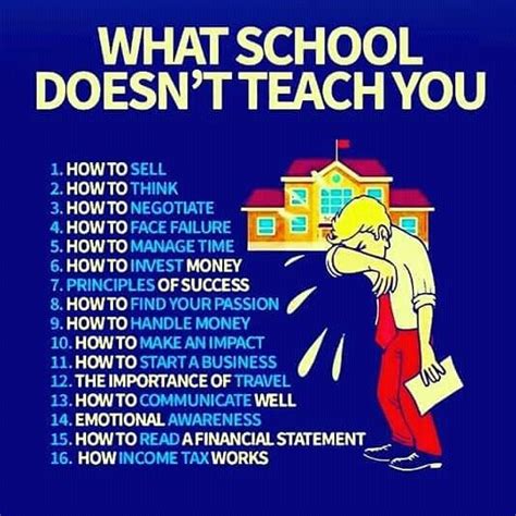 school doesnt teach  school practical enterpreneur life lessonlearned todayquote