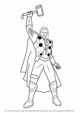 Thor Drawing Draw Avengers Step Drawings Tutorials Coloring Cartoon Drawingtutorials101 Pages Learn Kids Superheroes Characters Make Captain America Simple Tutorial sketch template