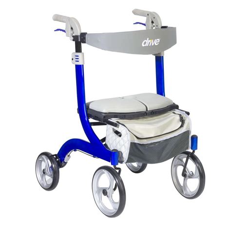 drive nitro dlx euro style walker rollator  sleek blue rtlbl hs  home depot