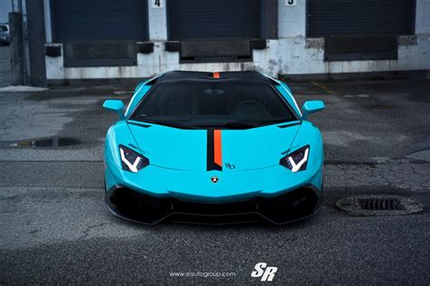 baby blue lamborghini aventador  sr  pur