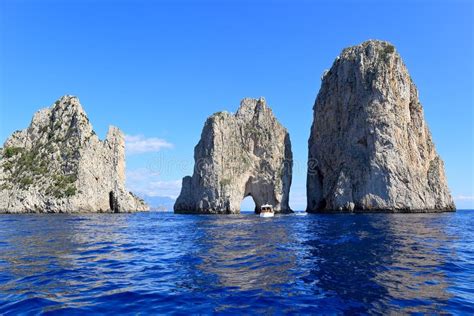 famous rocks  capri island stock photo image  island paradise