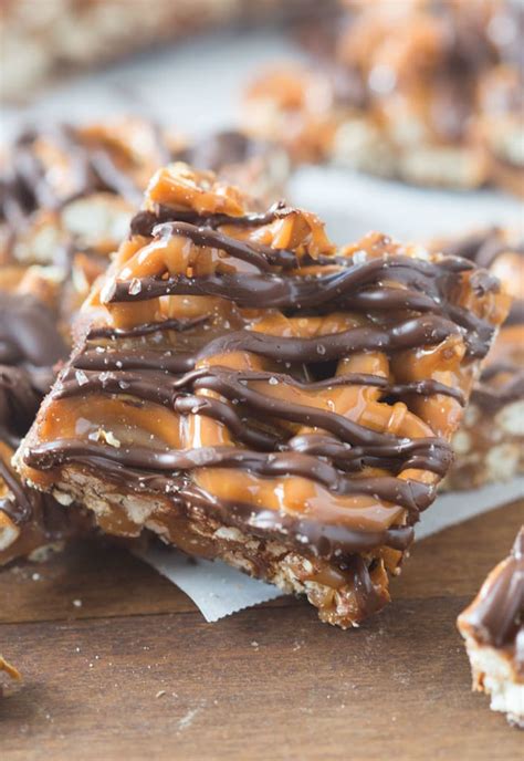 salted chocolate and caramel pretzel bars tastes better from scratch