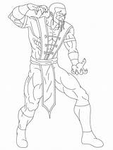 Mortal Kombat Coloring Pages Kung Scorpion Jin Template sketch template