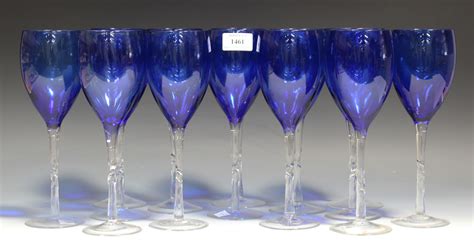 A Collection Of Bristol Blue Glassware 20th Century Including A Set