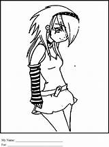 Emo Coloring Pages Girl Via sketch template
