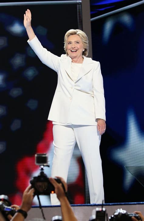 Hillary Clinton S White Suit At Dnc 2016 Popsugar Fashion