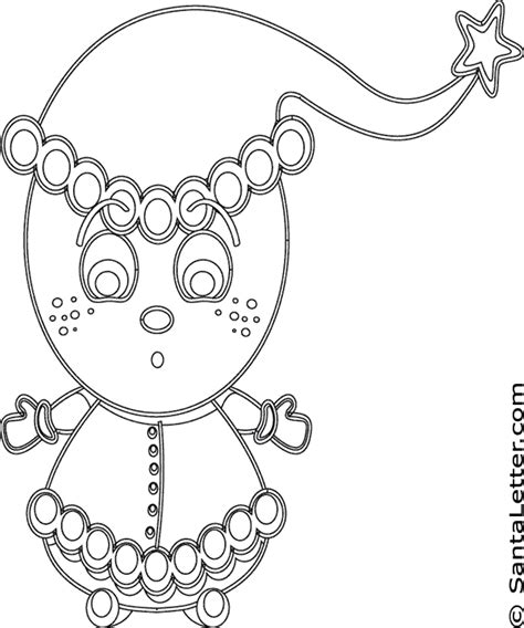 christmas elf coloring pages  santalettercom