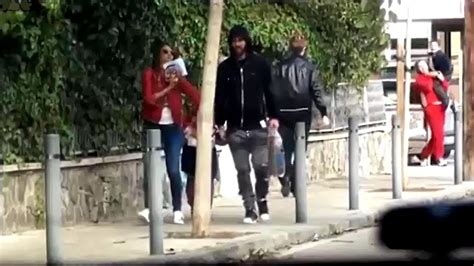Messi Walking Streets Of Barcelona With Wife And Son After