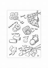 Malaysian Colouring Food Snacks Template Artsy Colour Rating sketch template