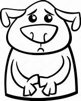 Sad Dog Coloring Cartoon Stock Illustration Vector Depositphotos Izakowski sketch template