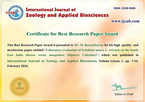 certificate   research paper award
