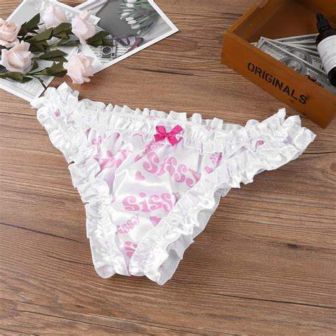 wholesale yizyif sissy men s shiny satin pouch panties lingerie ruffle