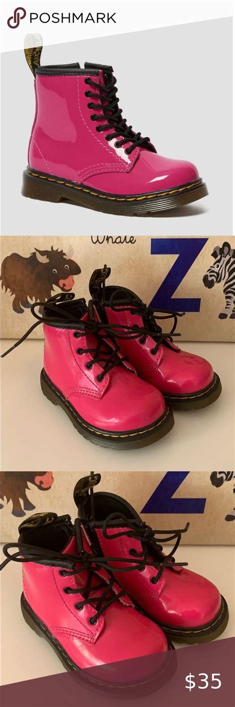 hot pink patent leather  marten boots toddler   marten boot pink patent leather