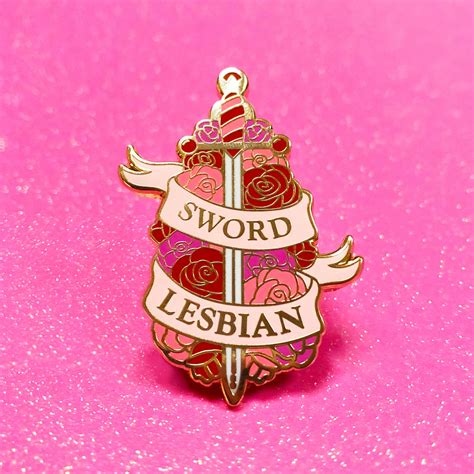 sword lesbian enamel pin etsy