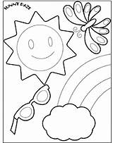 Sunny Coloring Clipart sketch template