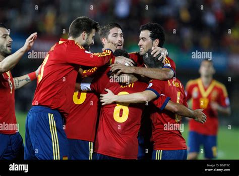 palma de mallorca spain  oct  spains soccer national team players celebrate