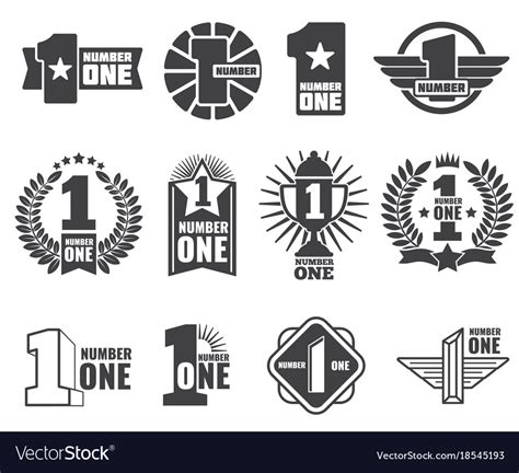 number  logos set royalty  vector image