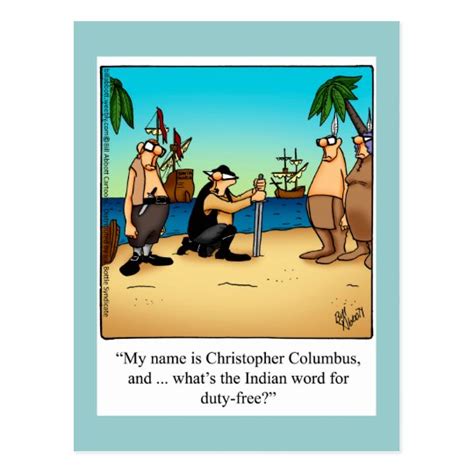 columbus day humor postcard