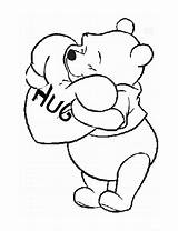 Coloring Pooh Pages Winnie Hug Bear Cartoon Color Printable Disney Print Adult Eeyore Winne Sheets Baby Valentine Pillow Choose Board sketch template