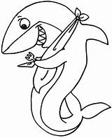 Shark Coloring Pages Requin Sharks Coloriage Kids Dessin Cartoon Tale Print Clipart Knife Fork Cute Eat Printable Hammerhead Drawing Colouring sketch template
